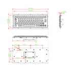 Compact Format Rugged Panelmount Metal Stainless Steel Industrial Keyboard With 64 Custom Keys